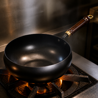 Hand-Forged Wok with Hammered Texture, Non-Stick Iron Pot for Home Cooking