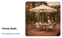 Faux Wood Grain Finish central Pole Sunshade Wind Resistant Garden sunshade sun Protection Patio Umbrella long-finaling for Homeowners, Beachgoers, Business Owners, pool area, Beach, Courtyard, Balcony