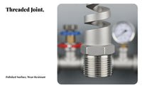 Spiral Spray Nozzle Stainless Steel Spiral Nozzle Anti-Clogging Design Threaded Spray Head for Flue Gas Desulfurization