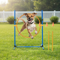 Easy Setup Agility Obstacle Course Set Portable Jump Hurdle Set Sturdy Weave Pole Kit Adjustable for Backyard