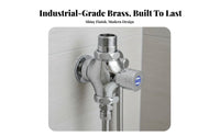 High Flow Rate Squat Toilet Flush Valve Water Saving Push Button Flush Valve Copper Body Construction for Commercial Bathroom