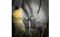 Handwoven Adjustable Horse Neck Rope Black and White Woven Horse Neck Rope Tassel Cord Equestrian Gear for Training, Horseback Riding