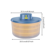 Electric Salad Dryer Multifunctional Push-Button Vegetable Dryer Multipurpose Design Automatic Lettuce Dryer for Home Cooking