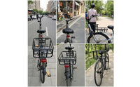 Metal Cycle Cargo Basket Heavy-Duty Front Carrier Basket Black Sturdy for Delivery Riders