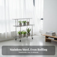 3-Tier Plant Stand Floor-Standing Tiered Plant Stand Indoor & Outdoor Use Flower Pot Holder for Gardeners, Apartment Dwellers, Balcony, Patio, Bedroom