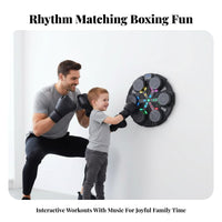 Rhythmic Boxing Machine Multiple Training Modes Music Boxing Machine Automatic Score Counter Wall Mounted Punching Target for Kids, Beginners