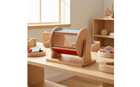 Developmental Wooden Drum Toy Early Learning Rotating Drum Sensory Fine Motor for Tabletop, Classroom