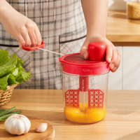Vegetable Chopper 500ml, Manual Food Puree Maker with Crank Handle, Compact Chopper for Campers & Student Food Prep