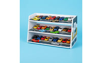 1:64 Scale Parking Lot Display Scene Multi-Level Model Car Display Shelf Three-Tier Toy Parking Garage Trapezoid-Shaped for Collectors, Playroom