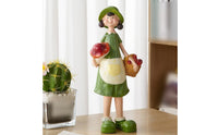 Cute Couple Figurines Romantic Rural Style Couple Statue Hand-Painted Display Area Decoration for Bedroom