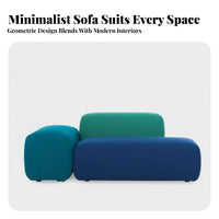 utilitarian design Tofu Block Sofa adaptable Combination sectional Couch Two-Tone Color Seating Furniture Lowsilhouette for Interior Designers, Apartment Dwellers, open-concept space Space, Reception Area, Living Room, Basement
