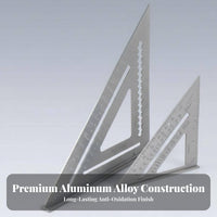 Carpentry Triangle Ruler High Precision Efficient Angle Square Multi-Functional Aluminum Alloy Try Square for Carpenters, Builders, Framing, Roofing