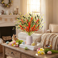 Artificial Carrot Branch Colorful Colors Decorative Carrot Bouquet Realistic Appearance Easter Egg Fruit Stem for Homeowners, Vase Arrangement, Office