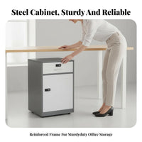 Lockable Locking Under-Desk Pedestal High Strength Office Furniture Compact Storage Cabinet Multipurpose for Home Users, Teachers, Students, Study Room, School, Classroom, Bedroom