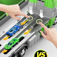Alloy Cars Transformable Dinosaur Truck Toy Side Openings Dinosaur-Head Track Truck Portable 3-in-1