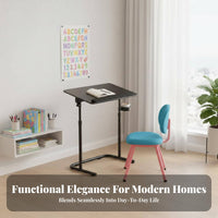 Space Saving C-Shaped Adjustable Desk Portable Design Adjustable C-Shaped Table Easy Assembly Household Furniture Slides Under Couch for Small Apartment Residents, Telecommuting Workers, Living Room, Balcony, Sofa Side, Home Office