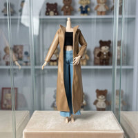 Faux-Leather Doll Coat with Pants Miniature Doll Jacket and Pants Set Hook-and-Loop Fasteners Apparel Elastic for Dress-up Play