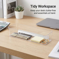 Storage Boxes for Shelves, Rectangular Organizer for Wardrobe Desk, Stackable Transparent Drawer Tray 1L