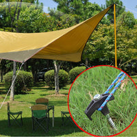 Camping Stake Kit with Storage Case Easy to Install Tent Stakes with Storage Box Screw-in Ground Anchors for Tarp Shelter