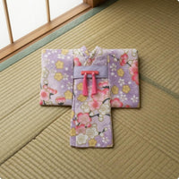 Wrap-Front Doll Robe Wide Sleeves Doll Kimono Woven Textile Miniature Robe