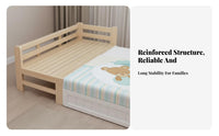 Safe & Sturdy Toddler Bed with Guardrail Reinforced Slats Toddler Bed with Guardrails Finish Bedside Co-Sleeper Timeless Design for Toddlers, Infants, Parents, Nursery, Bedroom