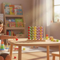 40 Pieces Wooden Fruit Stacking Game Early Educational Fruit Bead Stacking Toy Smooth Edges Wooden Lacing Beads for Young Children, Kids, Preschool