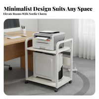 With Wheels Rolling Storage Cart Sturdy Metal Frame Multi-Tier Mobile Shelf Space Saving Slim Storage Trolley Lockable Casters for Students, Study Room, Bedroom