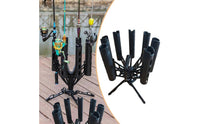 360 Degree Rotating Rod Rack Space Saving 7 Slot Fishing Rod Holder Stable Base for Garage