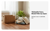 Wickerdesign Bin with Wood Handles Imitation Rattan Weave for Homemakers, Adults