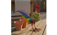 Weather-Resistant Hollow Cockerel Statue Vibrant Colors Garden Cockerel Decor Rust-Proof for Outdoor
