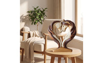 Horse Silhouette Decoration Heart-Shaped Wooden Board Ornament Tabletop Display Flat Desktop Accent Compact for Collectors, Desk