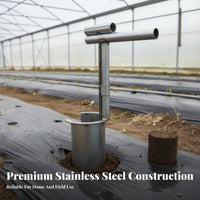 Manual Plant Transplanter Foot Pedal Design Long Handled Plant Transplanter Stainless Steel Vegetable Planter Easy to Use