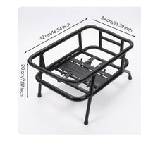 Metal Cycle Cargo Basket Heavy-Duty Front Carrier Basket Black Sturdy for Delivery Riders