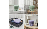 Compact Portable Mini Washing Machine Space-Saving Foldable Washing Machine Lightweight Portable Washer with Draining Basket Small for Students, Travelers, Dorm Rooms, Travel, Apartments, Camping