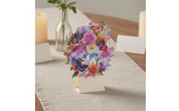 Includes Envelope 3D Standing Card Hand Assembled 3D Floral Greeting Card Intricate Details Spring-up Flower Floral Arrangement Long-Lasting Substitute for Wife, Girlfriend, Women, Birthday, Mother's Day, Anniversary, Gratitude