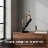 Resin Character Sculpture Modern Luxury Thinking Person on Steps Sculpture Hand-Polished Step Ascender Character Ornament for Professionals, Bookshelf