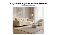 Curved 3-Seater Sofa French Cream design Living Room Seating Designer Model Couch for Apartment Dwellers, Young Adults, Lounge Area, Bedroom, Office