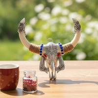 Bovine Cranium Engraved Bovine Cranium Wall Hanging Decorative Ornament for Collectors