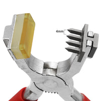 Silent Leather Punching Plier Red Handles Silent Leather Punch Pliers Diamond Hole Punch Plier for Crafters