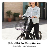 Folding Bike Basket Foldable Front Hanging Bike Basket Large Capacity for Commuters, Shoppers, Grocery Shopping, Commuting, Outdoor Biking