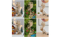 Miniature Spiral Staircase Wooden Staircase with Round Base Compact Decor for Hobbyists, Collectors, Dioramas, Miniature Gardens, Holiday Displays