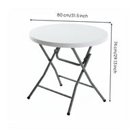 Space-Saving Portable Foldable Round Table Locking Legs Round Folding Table Stain Resistant Furniture Heavy Duty for Balcony