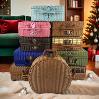 Rattan-Style Handle Gift Box with Lid