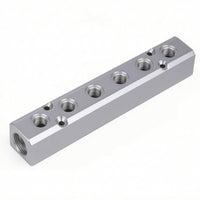 Manifold Block with G 1/2/2 Inlet Aluminum Pneumatic Manifold Block Multi-Port Threaded for Installers, Automation Rigs