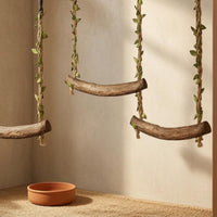3 Pieces Parrot Perch Swing Rope Straps Parrot Swing Hanging Bird Perch Foliage-coveredWrapped Pet Accessory for Parrots, Aviary