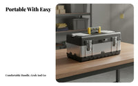 Large Capacity Multi-Function Tool Organizer Sturdy Construction Portable Tool Box Heavy Duty for Mechanics, Homeowners, Vehicle, Workshop