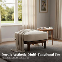 Removable and cleansable Cover Upholstered Entryway Bench sturdy Wood Frame Upholstered Rectangular Bench Nordic Design Footstool Multi-Functional for Homeowners, Apartment Dwellers, Interior Designers, Living Room, Bedroom, Hallway