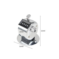Stainless Steel Tally Counter Smooth Clicking Action 4-Digit Number Tally Device for Warehouse