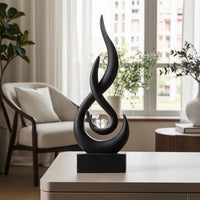 Modern Sculpture with Crystal Ball Contemporary Abstract Sculpture Decorative Resin Statue Artistic for Homeowners, Art Collectors, Living Room, Bookshelf, Office, Entryway