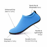 Quick Dry Water Shoes, CR Rubber Sole Barefoot Shoes for Boating, Beach, Swimming, Diving, Water Sports, Kayaking
